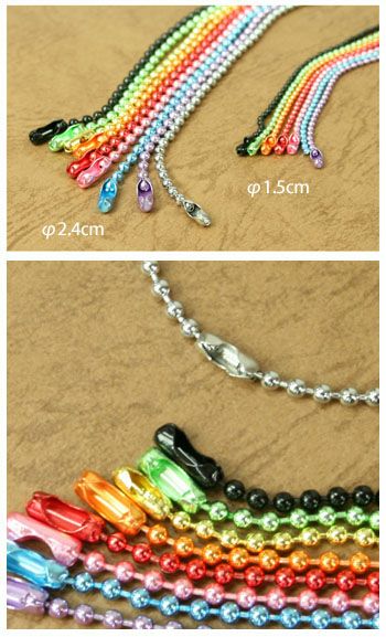 カラーボールチェーンアソート 2.4mm×15cm 9色セット | 手芸材料の