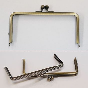 片カン付】口金（がま口）差込タイプ（紙紐入）/W15.2xH9cm 角型（片