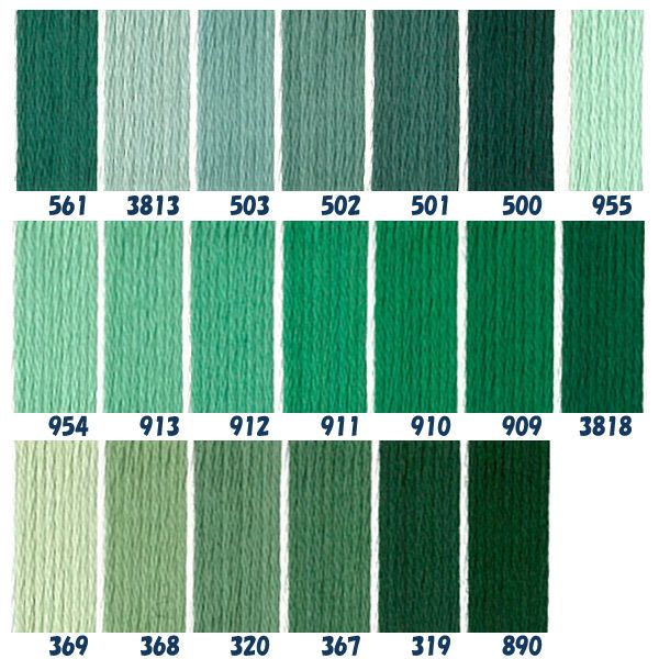 DMC 刺繍糸 刺しゅう糸 25番 8m Art117 緑系2 | 手芸材料のネット