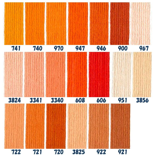 DMC 刺繍糸 刺しゅう糸 25番 8m Art117 オレンジ系 | 手芸材料のネット