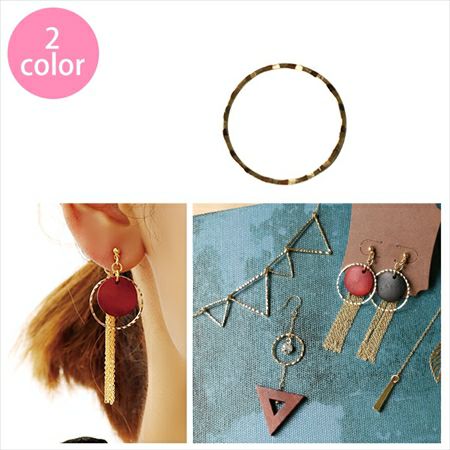 アクセサリー ヒキモノリング 片面カット入 丸 大 φ20mm 10個入 KE1317