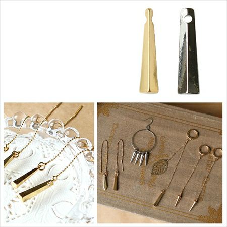 アクセサリー メタルプレート 四角14mm 6個入 KE446-G KE447-S