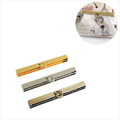 文鎮口金 差し込み ネジ式 がま口 がまぐち 直線口金 レシピ付き 11cm