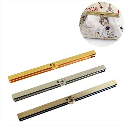 文鎮口金 差し込み ネジ式 がま口 がまぐち 直線口金 レシピ付き 19cm