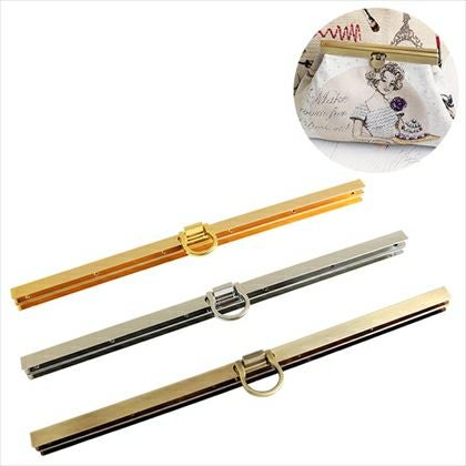 文鎮口金 差し込み ネジ式 がま口 がまぐち 直線口金 レシピ付き 11cm