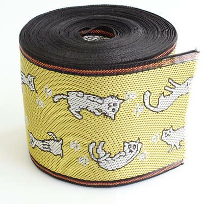 たたみへりテープ 畳縁 畳へり キッド 猫 ねこ 黄 10m巻｜つくる楽しみ