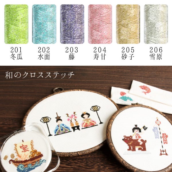 20m】 糸 コスモ ラメ刺しゅう糸 にしきいと 発砲水-たすき撚り クロス