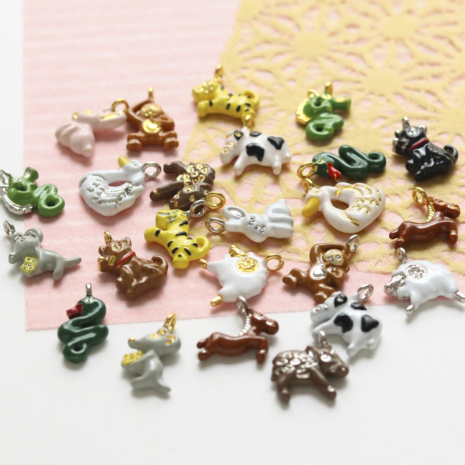 干支チャーム チャーム アクセサリーパーツ シルバー 2個入 (袋