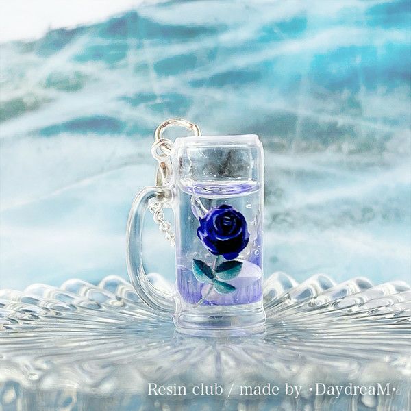 取り寄せ UVレジン用シールパーツ レジンクラブ Blue rose 青バラ 薔薇