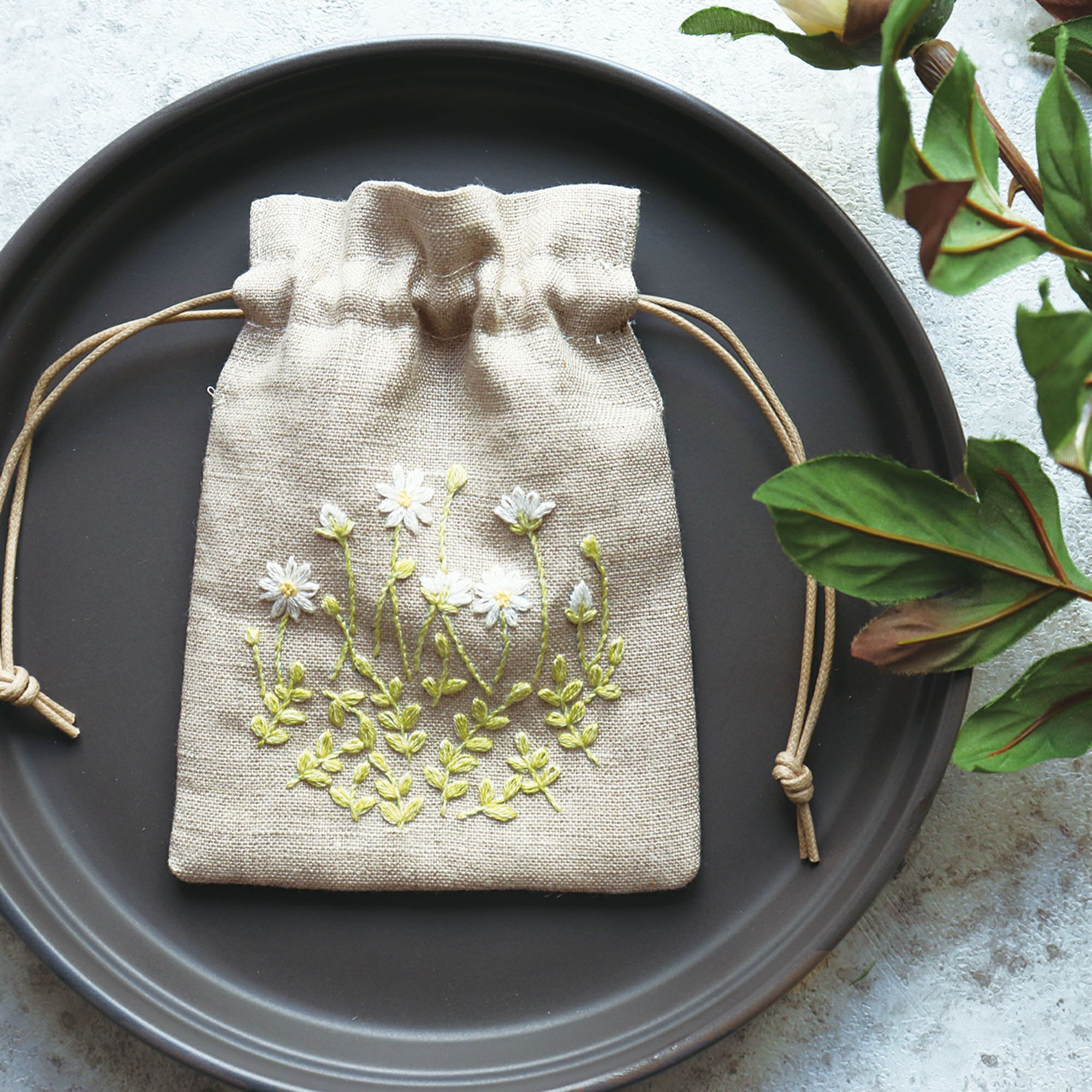 刺しゅう用リネンクロス 麻 リネン キッチンクロス お弁当 ふきん 布巾