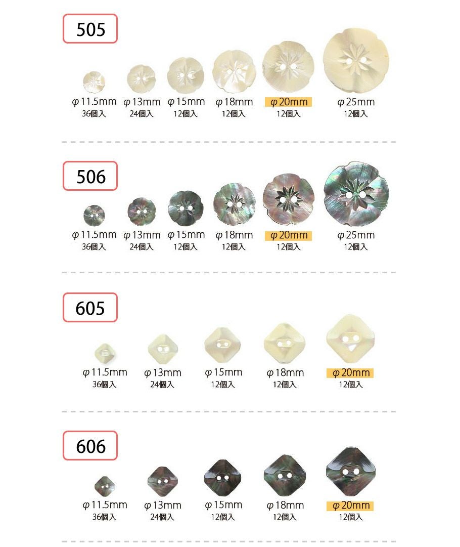 ボタン シェルボタン 20mm | 手芸材料のネットショップ つくる楽しみ