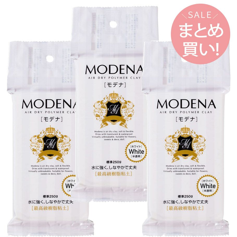 まとめ買い 最高級樹脂粘土 モデナ ホワイト 250×3個セット ねんど