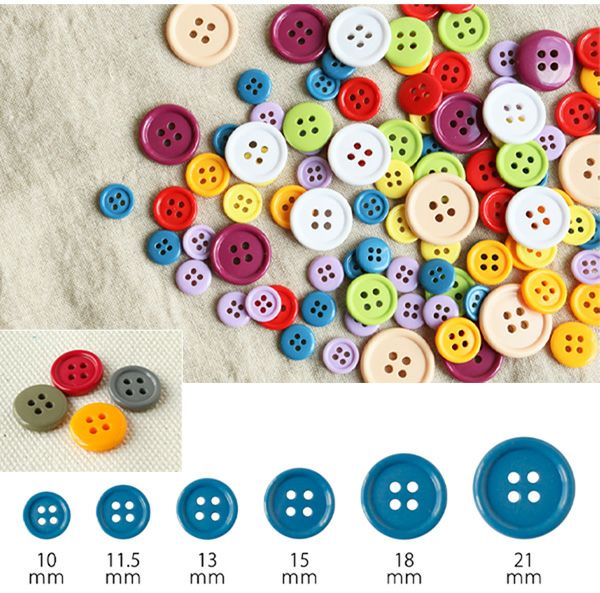 カラーボタン 直径約18mm 6個入 ぼたん | 手芸材料のネットショップ