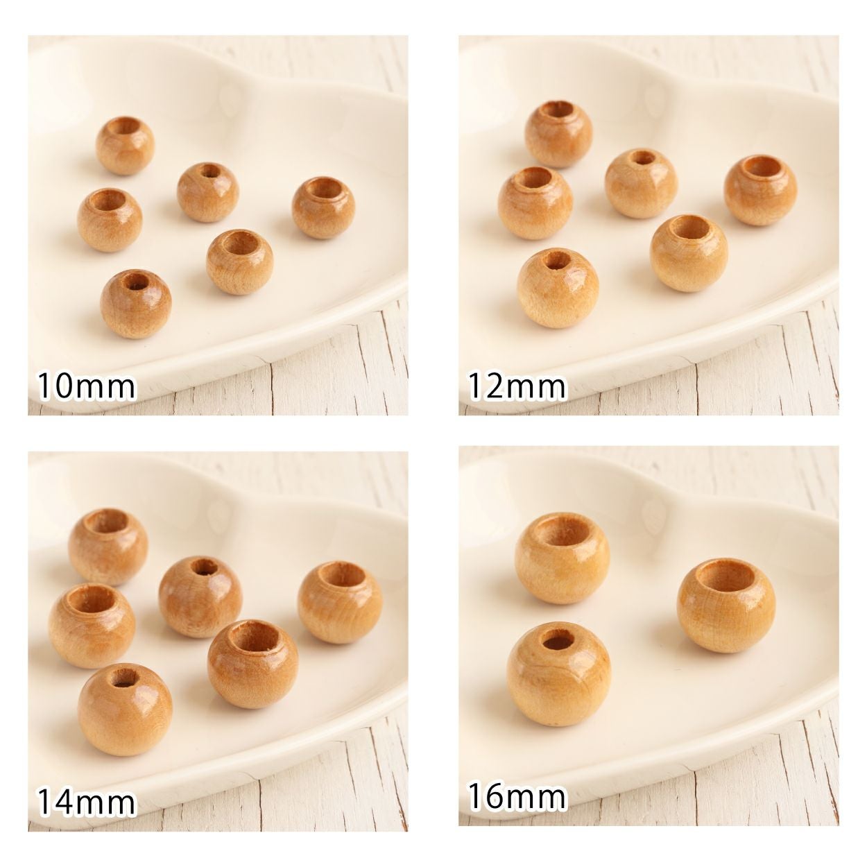 二段穴ウッドビーズ ベージュ 10～20mm 3～6個入 TOHO | 手芸材料の