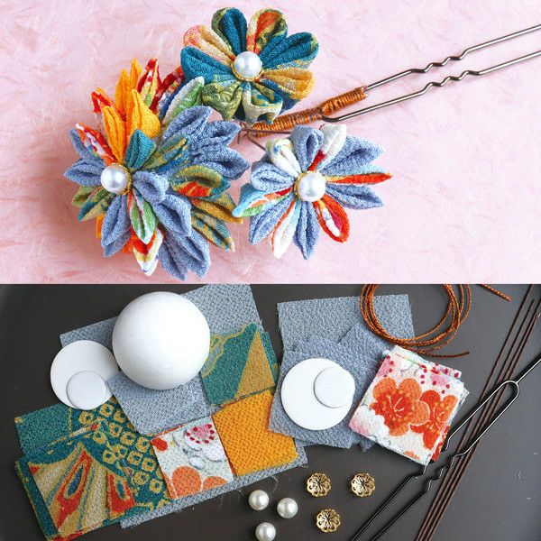つまみ細工キット 花しごと 27 和モダンの花かんざし | 手芸材料の