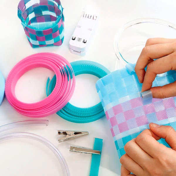 手芸用PPバンド 4巻セット 10m巻 幅15mm かごバッグ 材料 手編み