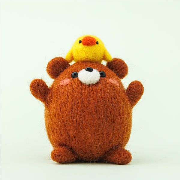 羊毛フェルト ひよことなかよしくまちゃん キット フェルト羊毛 キット
