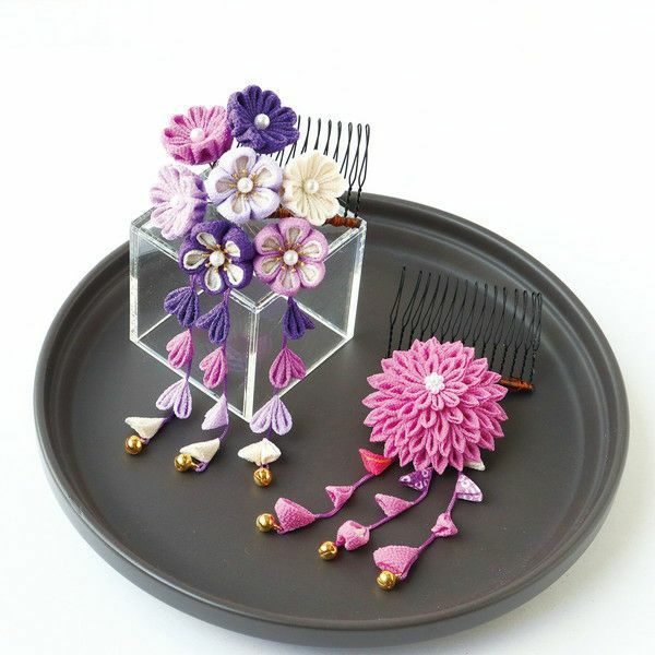 つまみ細工 花しごと 29 藤紫の花束コーム | 手芸材料のネットショップ