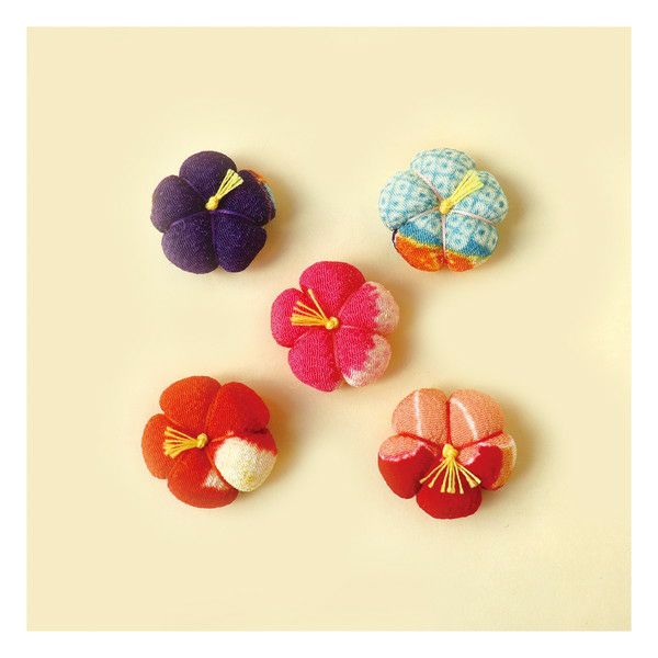 ちりめん ちりめん細工 和手芸 ちりめんパーツ 梅 中 5個入 | 手芸材料