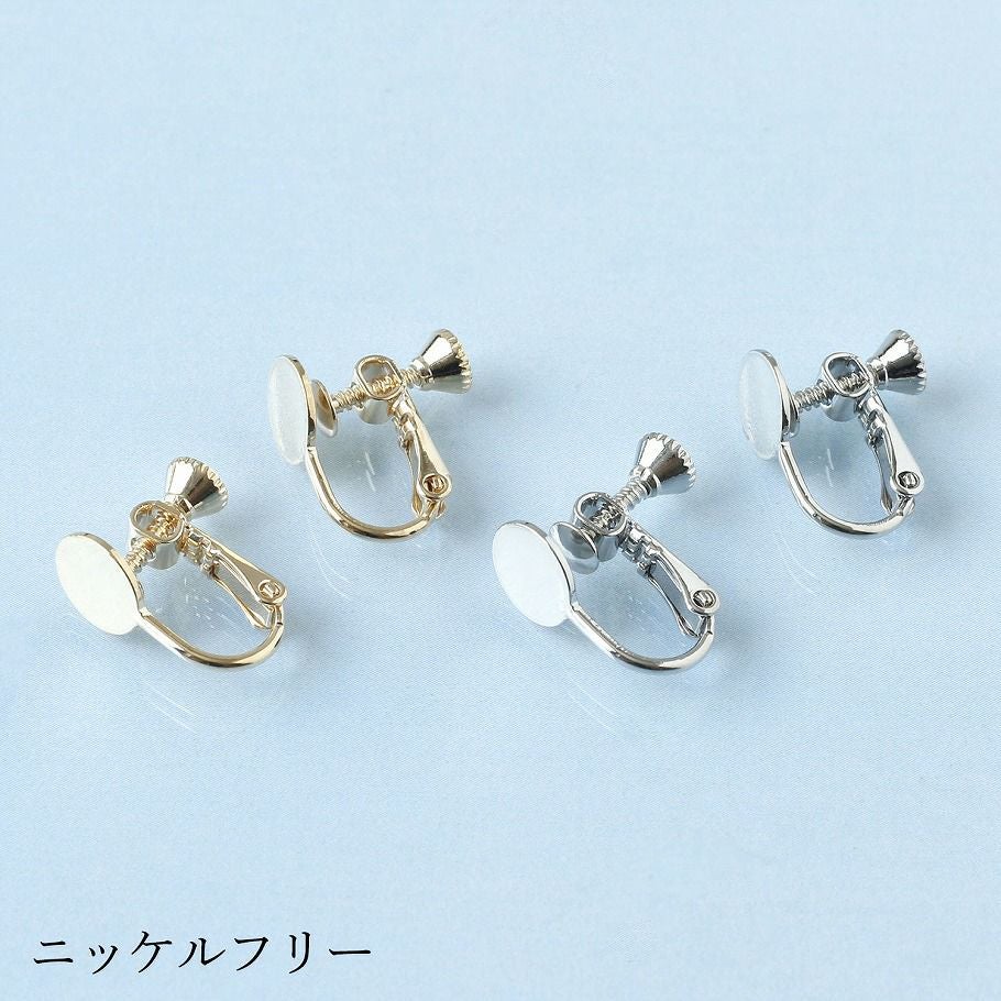 アクセサリー シャワー台付イヤリング ネジバネ兼用タイプ 台φ10mm 2組