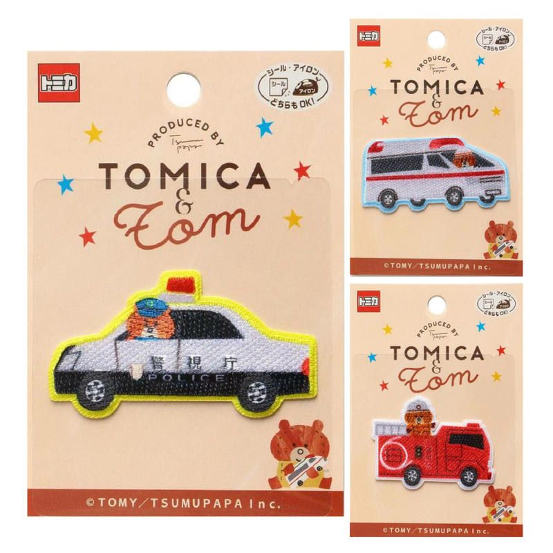 ワッペン トミカ＆トム 1枚入 シール・アイロン両用タイプ 入園入学