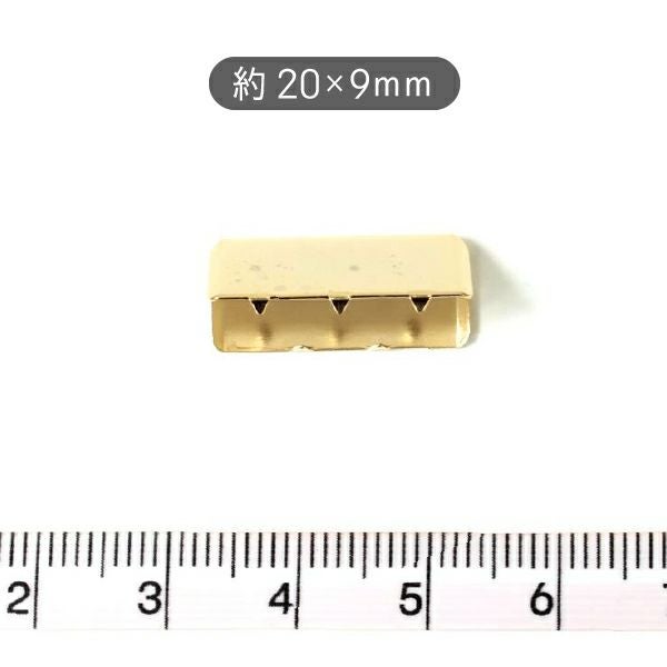 ワニ口金 金具 ツメ金具 アクセサリー 先止金具20mm巾 12個 ゴールド
