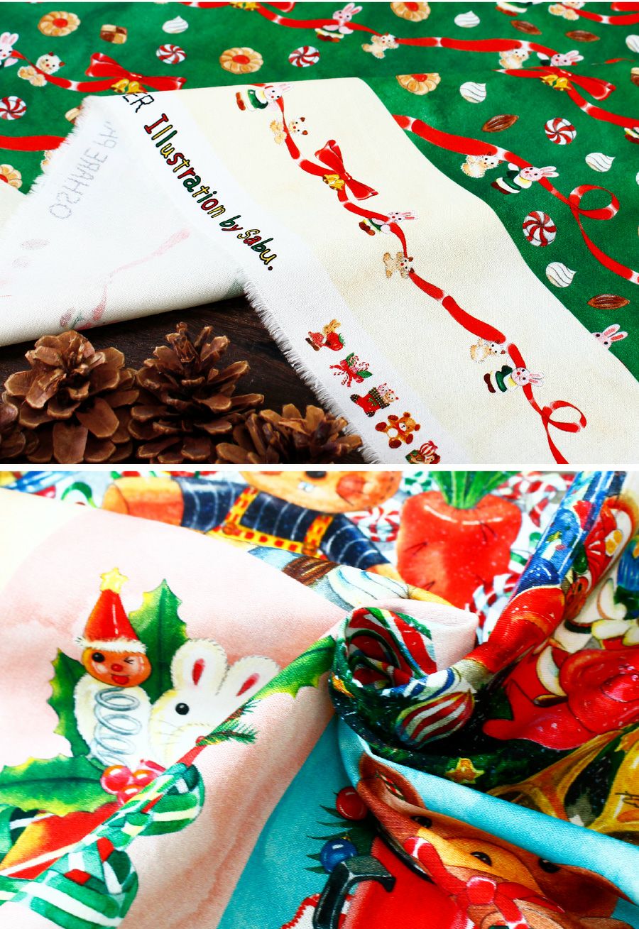 さぶさん sabuさんコラボ ハッピーホリデー 巾約110cm×約50cmパネル (1