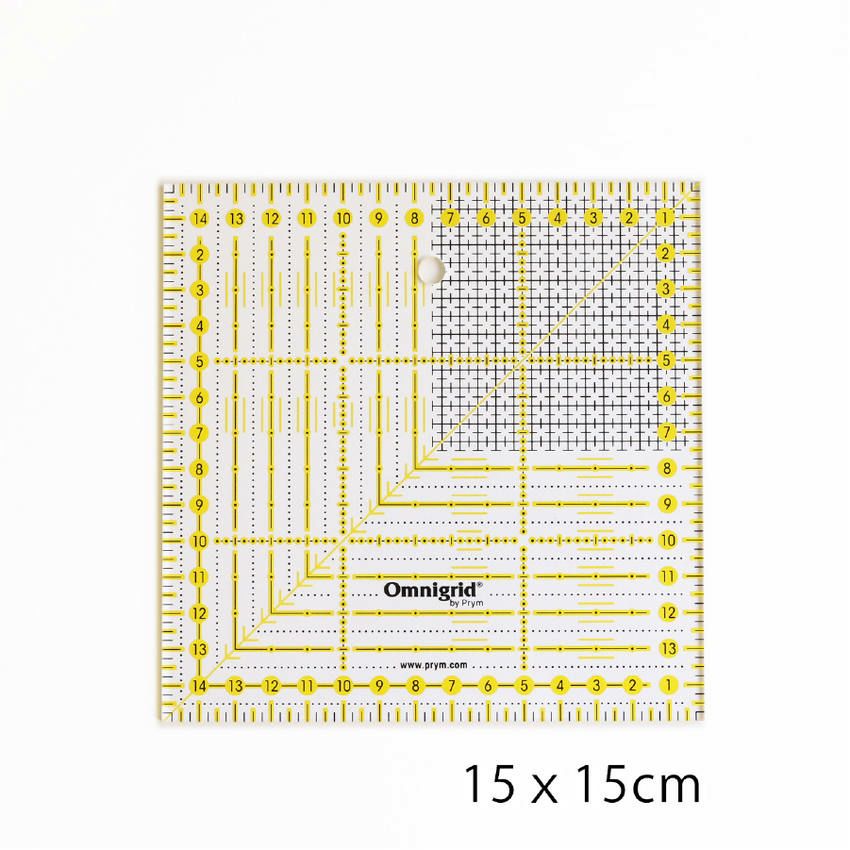 オムニグリット定規 正方形 15×15cm パターン用定規 縫製用 裁縫道具