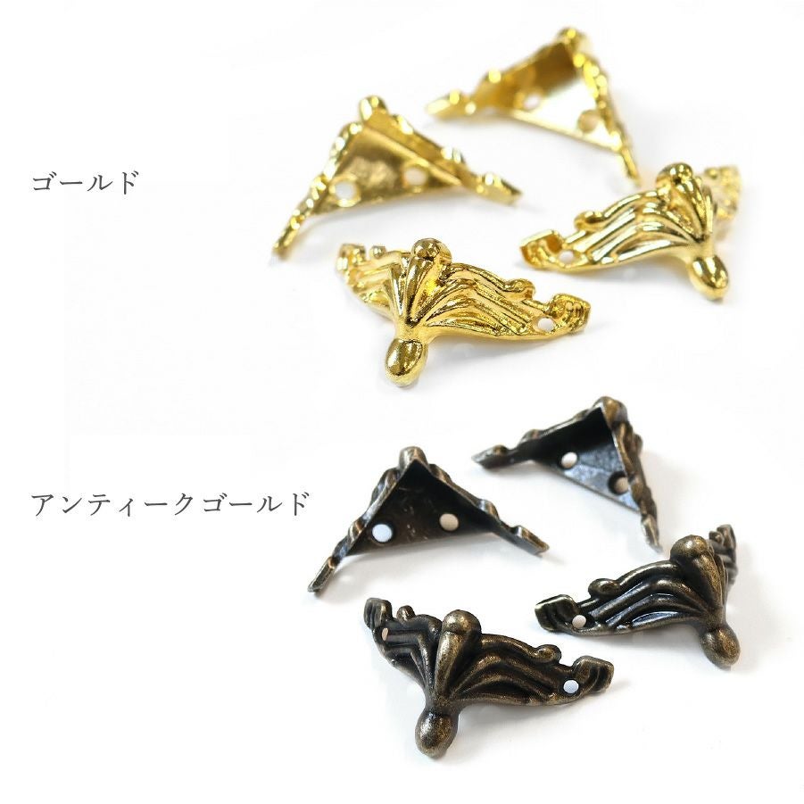 金属パーツ金具 装飾 猫足金具 大 4個入 ネジ付き サイズ:W37mm×D26mm