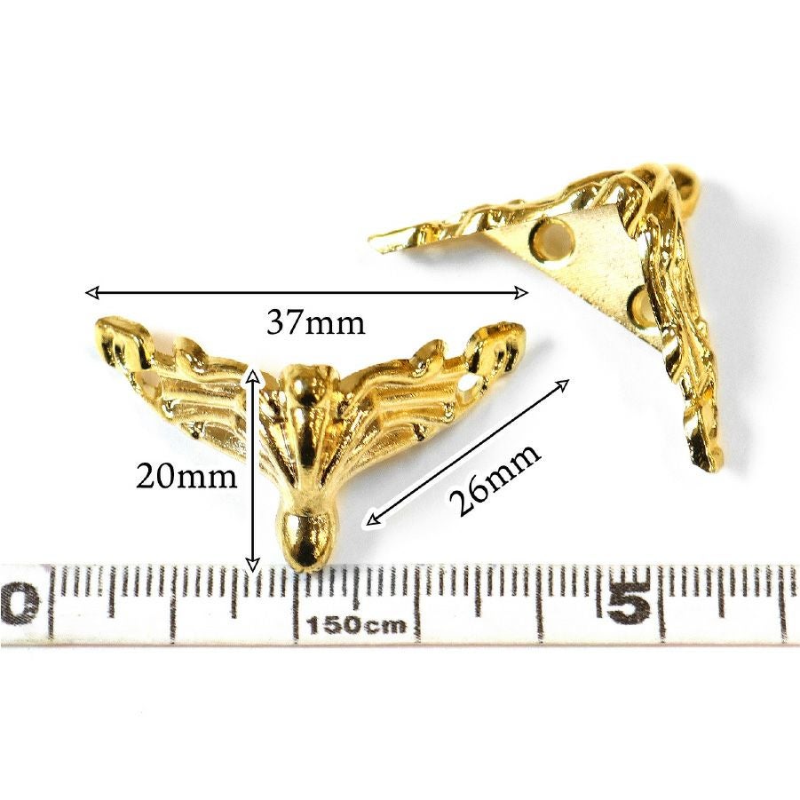 金属パーツ金具 装飾 猫足金具 大 4個入 ネジ付き サイズ:W37mm×D26mm