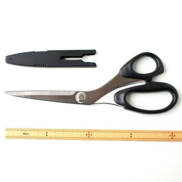 ミササ 右利き用ステンレス裁ちはさみ20cm 黒 キャップ付き 1丁