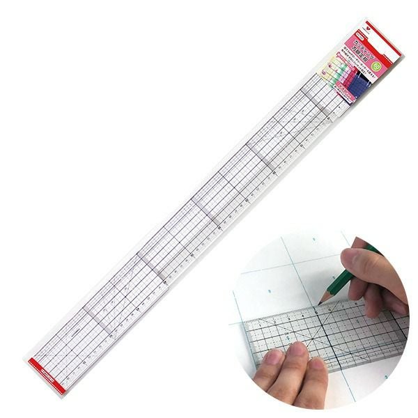 KAWAGUCHI カッティング方眼定規 60cm 長さ60cm TK05507 透明 | 手芸