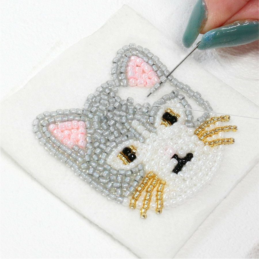 図案印刷済み刺繍用フェルトのセット らくちくフェルト ビーズブローチ