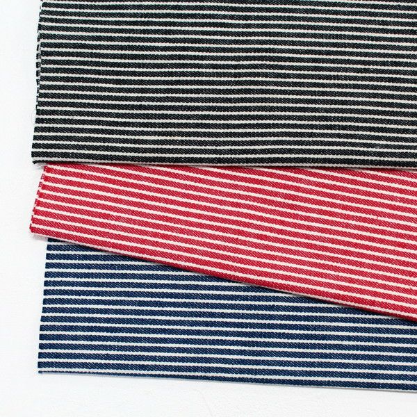 ヒッコリーデニム ストライプ 生地 50cm～10cm単位の切売 | 手芸材料の