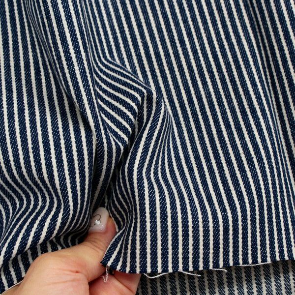 ヒッコリーデニム ストライプ 生地 50cm～10cm単位の切売 | 手芸材料の