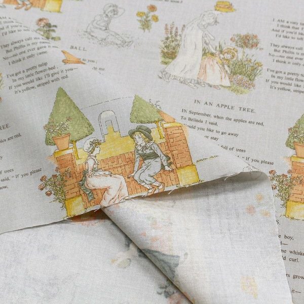 生地 プリント生地 Kate greenaway-ケイト・グリーナウェイ- Story 巾