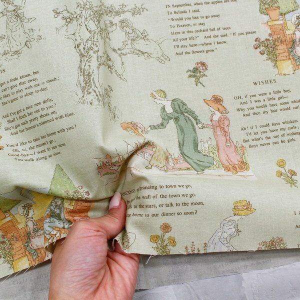 生地 プリント生地 Kate greenaway-ケイト・グリーナウェイ- Story 巾