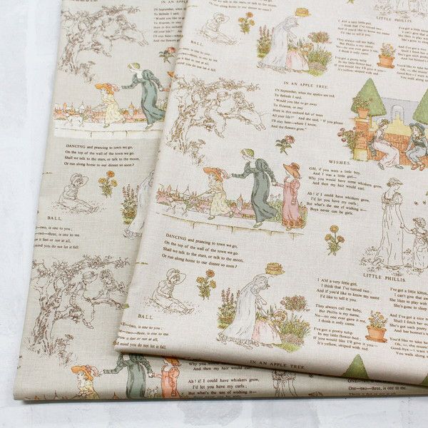 生地 プリント生地 Kate greenaway-ケイト・グリーナウェイ- Story 巾