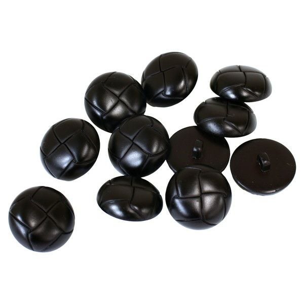 日本紐釦貿易 Nippon Chuko レザー風ボタン 黒 25mm 12個入 L32-25-09
