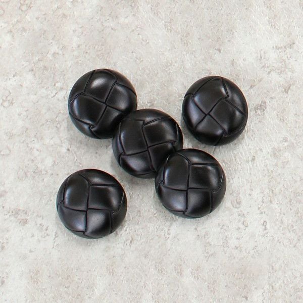 日本紐釦貿易 Nippon Chuko レザー風ボタン 黒 25mm 12個入 L32-25-09