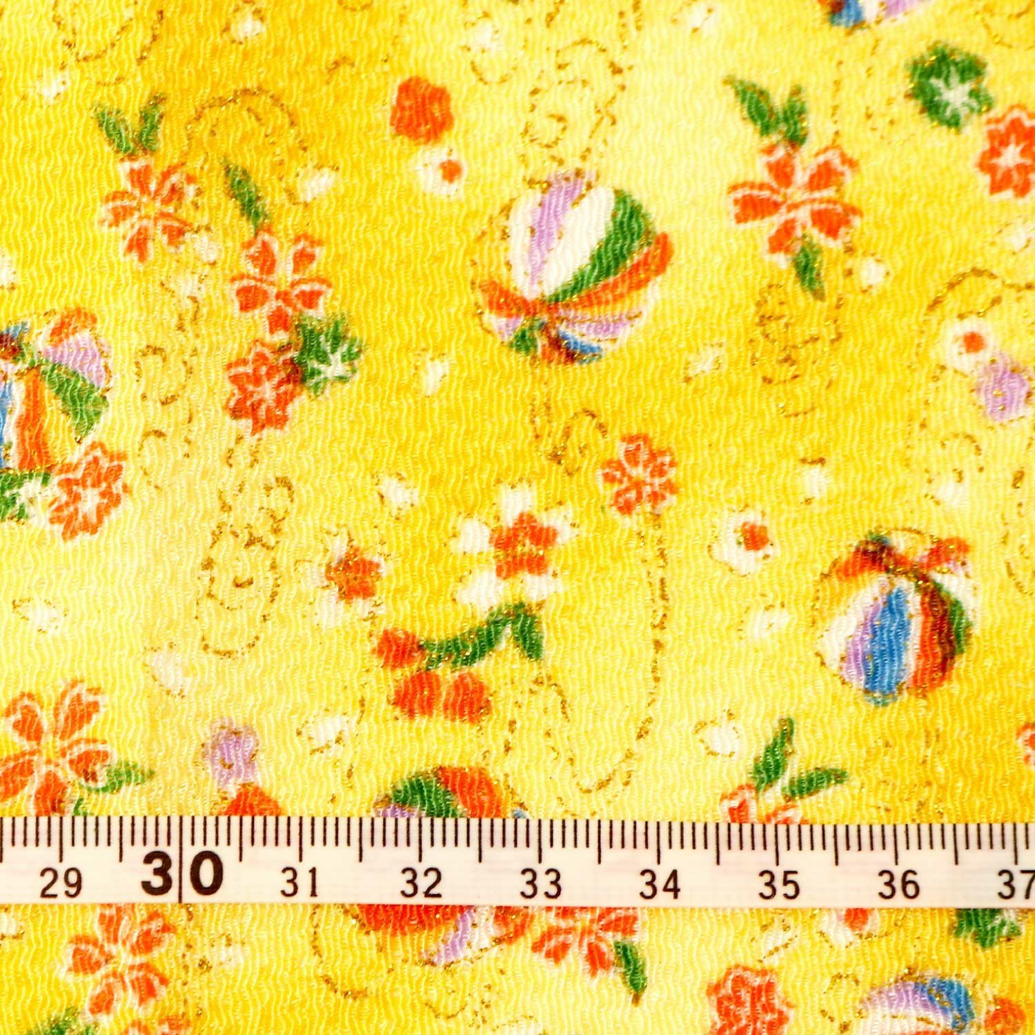 ちりめん 金彩 カットクロス 約23×33cm てまりと桜 和手芸 ちりめん