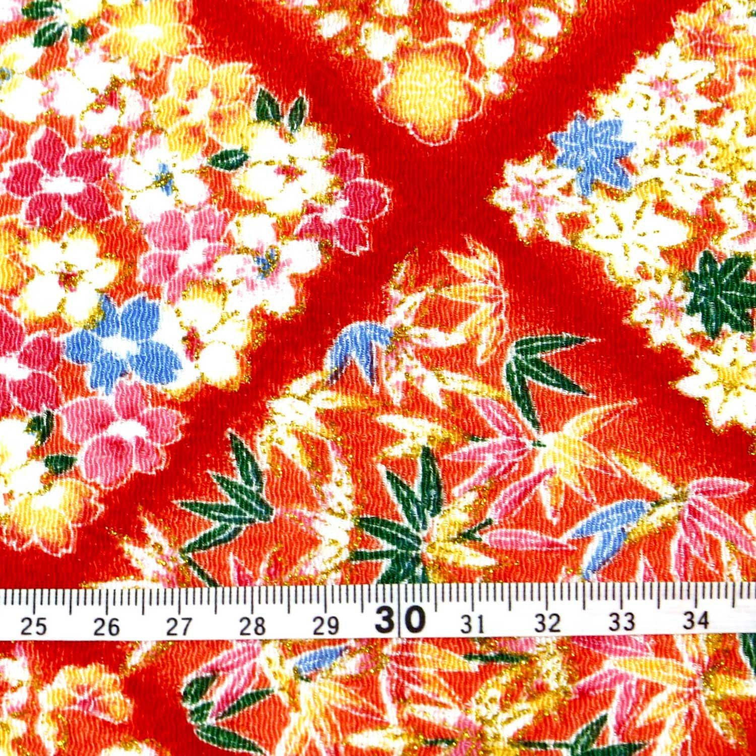 ちりめん 金彩 カットクロス 約23×33cm ぼかし菱桜 和手芸 ちりめん