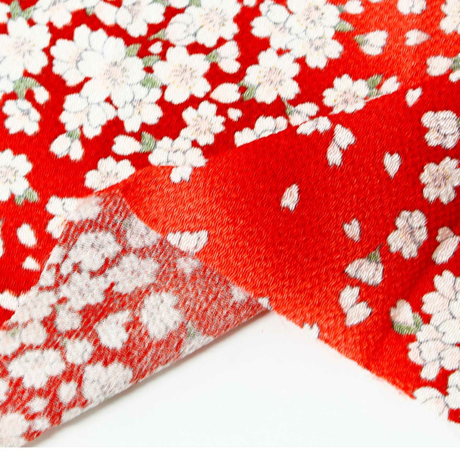 ちりめん 金彩 カットクロス 約23×33cm 桜吹雪 和手芸 ちりめん細工