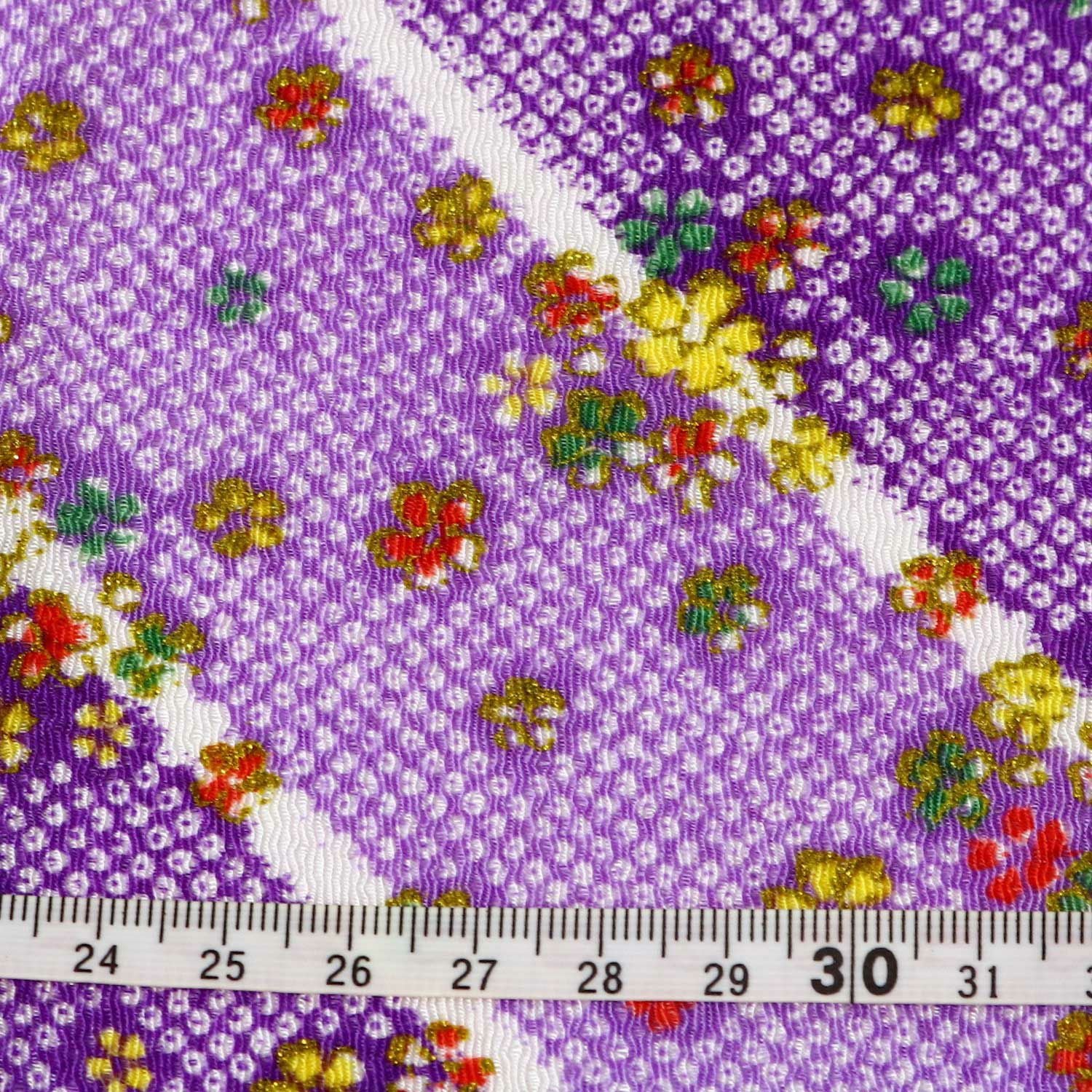 小紋 色鮮やかな花柄模様 金彩 鳩羽紫色 トールサイズ しつけ糸 K-3778 小紋 色鮮やかな花柄模様 金彩 鳩羽紫色 トールサイズ しつけ糸 K-3778