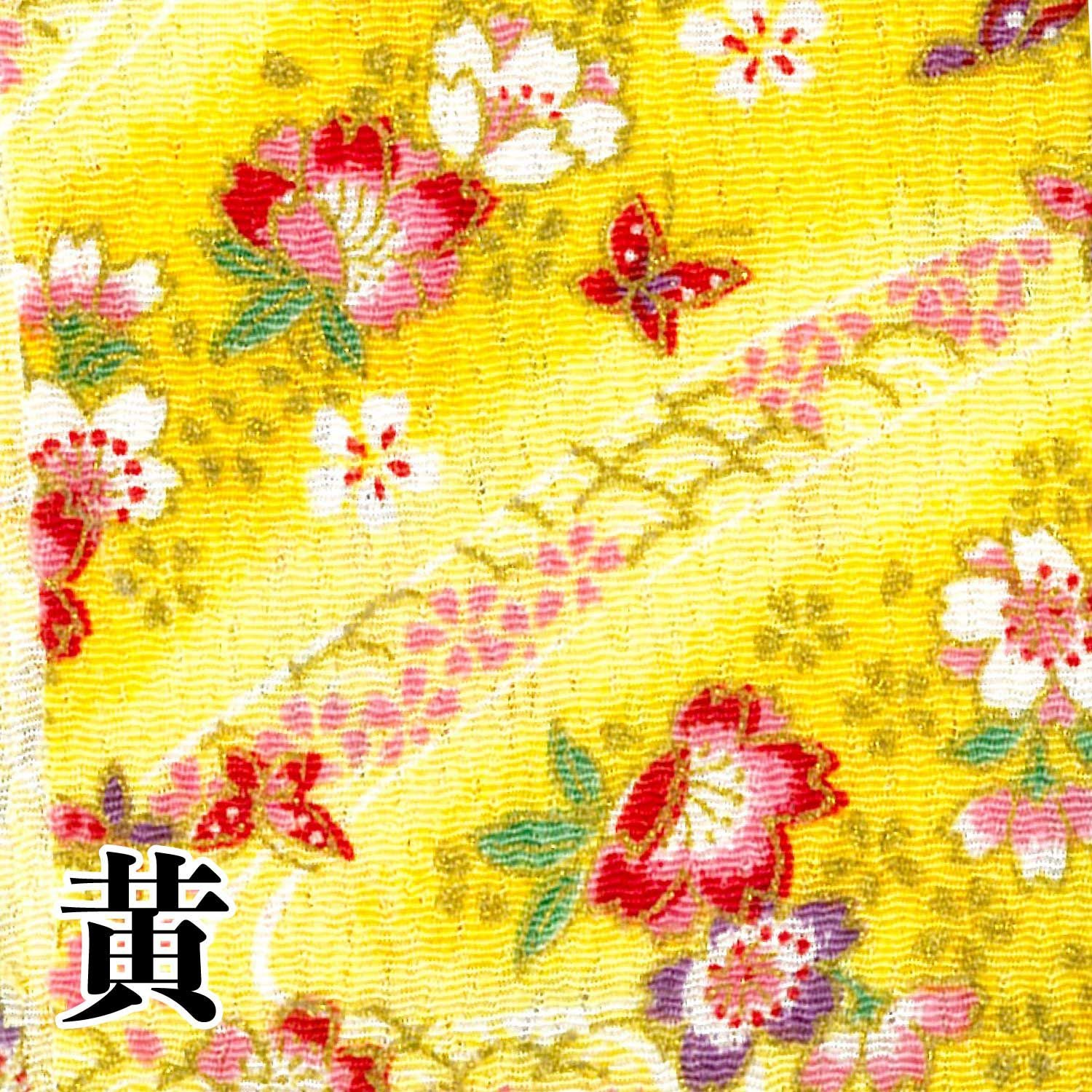 ちりめん 金彩 カットクロス 約23×33cm 流水桜 和手芸 ちりめん細工