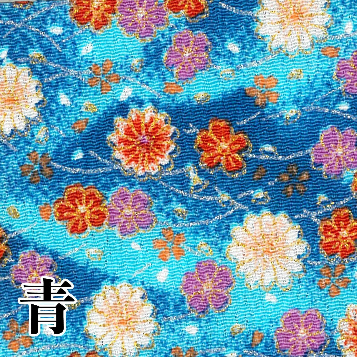 ちりめん 金彩 切り売り 約23×33cm 小菊と小桜 和手芸 ちりめん細工