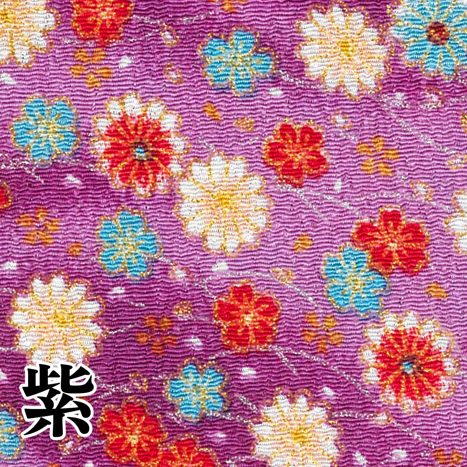 ちりめん 金彩 切り売り 約23×33cm 小菊と小桜 和手芸 ちりめん細工