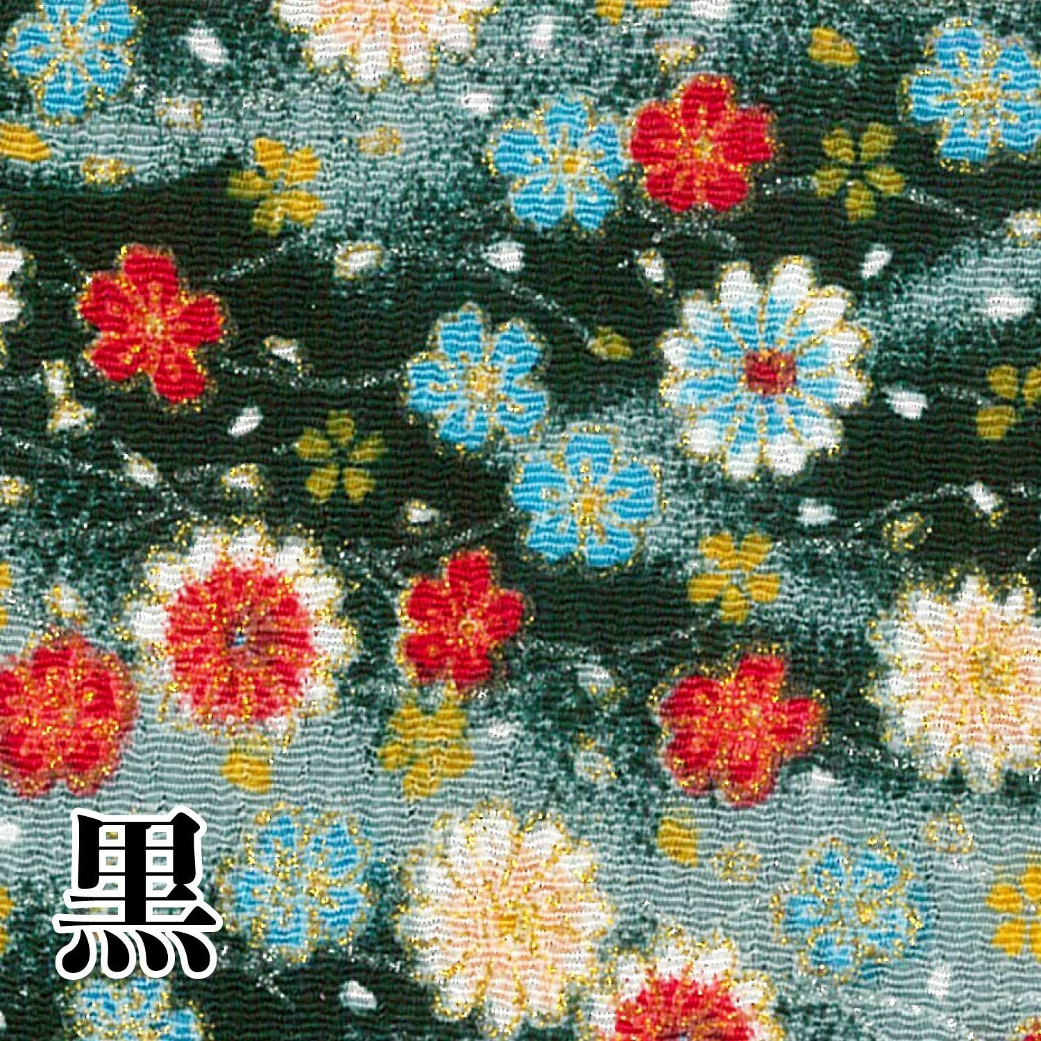 ちりめん 金彩 切り売り 約23×33cm 小菊と小桜 和手芸 ちりめん細工