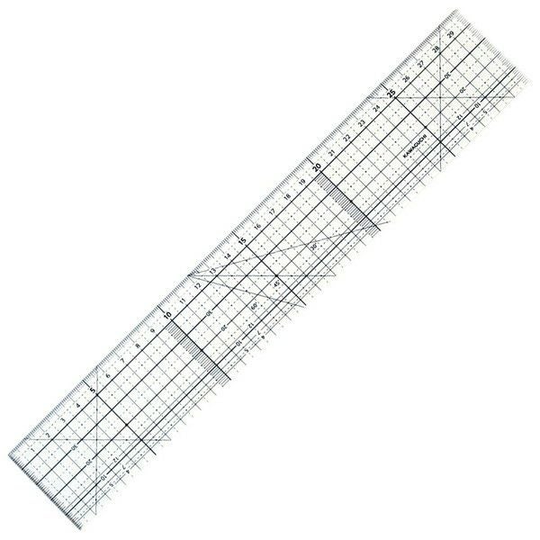KAWAGUCHI カッティング方眼定規 30cm 長さ30cm 透明 | 手芸材料の
