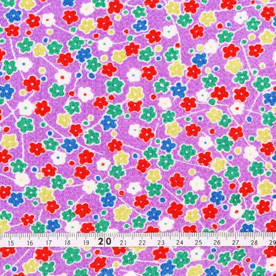 ちりめん カットクロス 生地 金彩 レーヨン100% 約23×33cm 小梅はぎれ